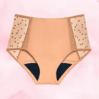 Libresse Korkeavyötäröiset pilkulliset kuukautisalushousut kohtalaiseen vuotoon | Intimawear by