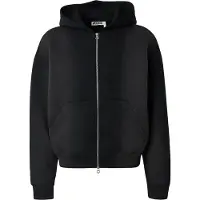Weekday Simon Washed Scuba Zip Hoodie - Black - XL