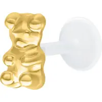 Wildcat Gummi Bear Push Fit Labret - Lävistyskoru - 11,0 mm, Kultainen metalli