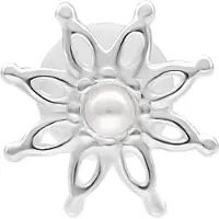 Wildcat Bloom Push Fit Labret - 7,0 mm, Hopeinen metalli