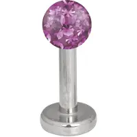 Wildcat Multi Jewelled Labret -lävistyskoru - 9,0 mm, Fuksianpunainen, 4,0 mm