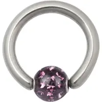 Wildcat Sealed Multi Jewelled Clip in Ring - Ametist, 4,0 mm, 8,0 mm