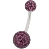 Wildcat Sealed Multi Jewelled Bananabell - 11,0 mm, Amethyst, 5,0 mm/8,0 mm