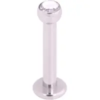Wildcat Jewelled Internally Labret<!--63ff321ae519b--> - 1,2 mm, 10,0 mm, Valkoinen