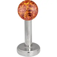 Wildcat Multi Jewelled Labret -lävistyskoru - 7,0 mm, Oranssi, 4,0 mm