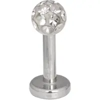 Wildcat Multi Jewelled Labret -lävistyskoru - 8,0 mm, Valkoinen, 4,0 mm
