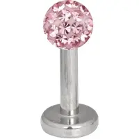 Wildcat Multi Jewelled Labret -lävistyskoru - 9,0 mm, Vaaleanpunainen, 4,0 mm