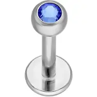Wildcat Jewelled Micro Labret -lävistyskoru - 6,0 mm, Tummansininen