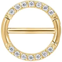 Wildcat Pave Set Jewelled Nipple Clicker - 14,0 mm, Zlata