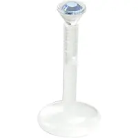 Wildcat Jewelled Push-Fit Translucent Labret - lävistyskoru - 1,6 mm, 6,0 mm, Vaaleansininen