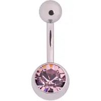 Wildcat Multicut Jewelled Bananabell - napakoru kristallikoristeella - 10,0 mm, Laventelinpunainen, Hopeinen metalli, 1,6 mm