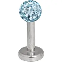 Wildcat Multi Jewelled Labret -lävistyskoru - 5,0 mm, Vaaleansininen, 4,0 mm