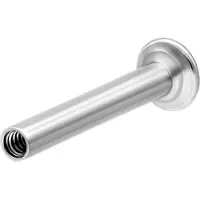 Wildcat Mini Titan Stem for Triple Piercing - Labret-varsi ilman koristeosaa - 1,2 mm, 8,0 mm, Hopeinen metalli