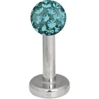 Wildcat Multi Jewelled Labret -lävistyskoru - 10,0 mm, Zirkonin sininen, 4,0 mm