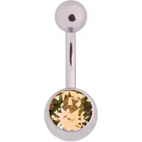 Wildcat Multicut Jewelled Bananabell - napakoru kristallikoristeella - 12,0 mm, Samppanja, Hopeinen metalli, 1,6 mm