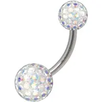 Wildcat Sealed Multi Jewelled Bananabell - 10,0 mm, Aurora Boreale, 6,0 mm/8,0 mm