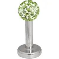 Wildcat Multi Jewelled Labret -lävistyskoru - 12,0 mm, Vaaleanvihreä, 4,0 mm