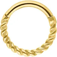 Wildcat Twisted Rope Clicker - lävistysrengas - 1,6 mm, Kultainen metalli, 6,0 mm