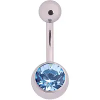 Wildcat Multicut Jewelled Bananabell - napakoru kristallikoristeella - 12,0 mm, Vaaleansininen, Hopeinen metalli, 1,6 mm