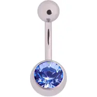 Wildcat Multicut Jewelled Bananabell - napakoru kristallikoristeella - 10,0 mm, Safiirin sininen, Hopeinen metalli, 1,6 mm