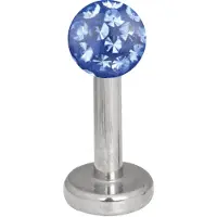 Wildcat Multi Jewelled Labret -lävistyskoru - 7,0 mm, Safiirin sininen, 4,0 mm