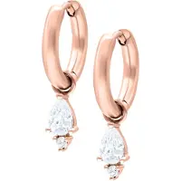 Wildcat Little Tear Hoops - huggies-korvarenkaat (pari) - Ruusukultainen metalli, Valkoinen