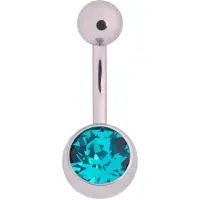 Wildcat Multicut Jewelled Bananabell - napakoru kristallikoristeella - 8,0 mm, Zirkonin sininen, Hopeinen metalli, 1,6 mm