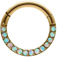 Wildcat Opal Crystal Clicker - lävistysrengas - Kultainen metalli, Valkoinen