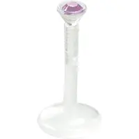 Wildcat Jewelled Push-Fit Translucent Labret - lävistyskoru - 1,2 mm, 8,0 mm, Vaaleanpunainen
