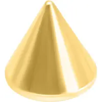 Wildcat Cone - kullanvärinen kartio-koristeosa (titaania) - 6,0 mm/8,0 mm, 1,6 mm, Kultainen metalli