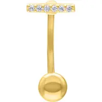 Wildcat Crystal Bar Micro Bananabell - lävistyskoru - 1,6 mm, 12,0 mm, Kultainen metalli