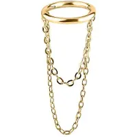 Wildcat Dangling Chains - lävistysrengas - Kultainen metalli, 6,0 mm