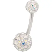 Wildcat Sealed Multi Jewelled Bananabell - 10,0 mm, Aurora Boreale, 5,0 mm/8,0 mm