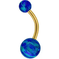 Wildcat Double Synthetic Opal Bananabell - 10,0 mm, Temno Modra