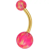 Wildcat Double Synthetic Opal Bananabell - 10,0 mm, Light Hot Pink