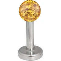 Wildcat Multi Jewelled Labret -lävistyskoru - 11,0 mm, Keltainen, 4,0 mm