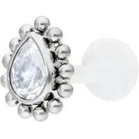 Wildcat Crystal Teardrop Screwing Labret