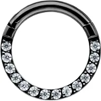 Wildcat Little Balls Crystal Clicker - lävistysrengas - Musta metalli, 10,0 mm