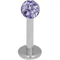 Wildcat Silver Titan Multi Jewelled Labret -lävistyskoru - 5,0 mm, 3,0 mm, Tansaniitti