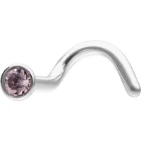 Wildcat Cone Shape Jewelled Nostril Stud - nenäkoru - Hopeinen metalli, Laventelinpunainen