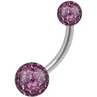 Wildcat Sealed Multi Jewelled Bananabell - 6,0 mm, Ametist, 4,0 mm/6,0 mm