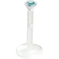Wildcat Jewelled Push-Fit Translucent Labret - lävistyskoru - 1,2 mm, 10,0 mm, Zirkonin sininen