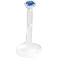 Wildcat Jewelled Push-Fit Translucent Labret - lävistyskoru - 1,6 mm, 6,0 mm, Tummansininen