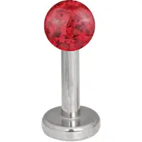 Wildcat Multi Jewelled Labret -lävistyskoru - 6,0 mm, Punainen, 4,0 mm