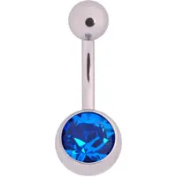 Wildcat Multicut Jewelled Bananabell - napakoru kristallikoristeella - 8,0 mm, Caprin sininen, Hopeinen metalli, 1,6 mm