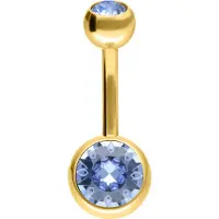 Wildcat Multicut Double Jewelled Bananabell - lävistyskoru - 8,0 mm, Vaalea safiiri, Kultainen metalli