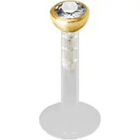 Wildcat Micro Jewelled Push-fit Labret - Zlata, 2,0 mm