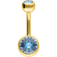 Wildcat Multicut Double Jewelled Bananabell - lävistyskoru - 6,0 mm, Vaaleansininen, Kultainen metalli