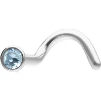 Wildcat Cone Shape Jewelled Nostril Stud - nenäkoru - Hopeinen metalli, Vaalea safiiri
