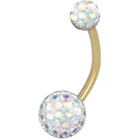 Wildcat Sealed Multi Jewelled Bananabell - 12,0 mm, Aurora Boreale, 4,0 mm/6,0 mm